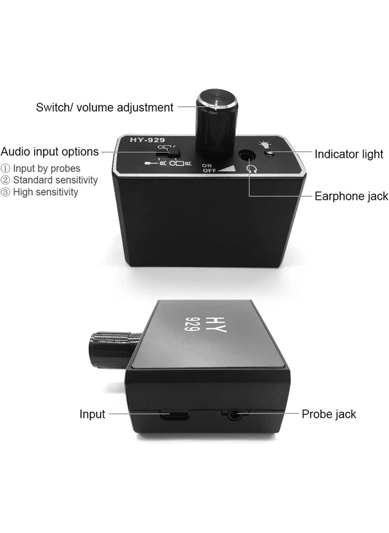 HURRISE Water Pipe Leakage Detector Kit Rechargeable Sound Amplifier with Adjustable Volume Dual Probe Design for Construction Site Car Maintenance US Plug  - Image 5
