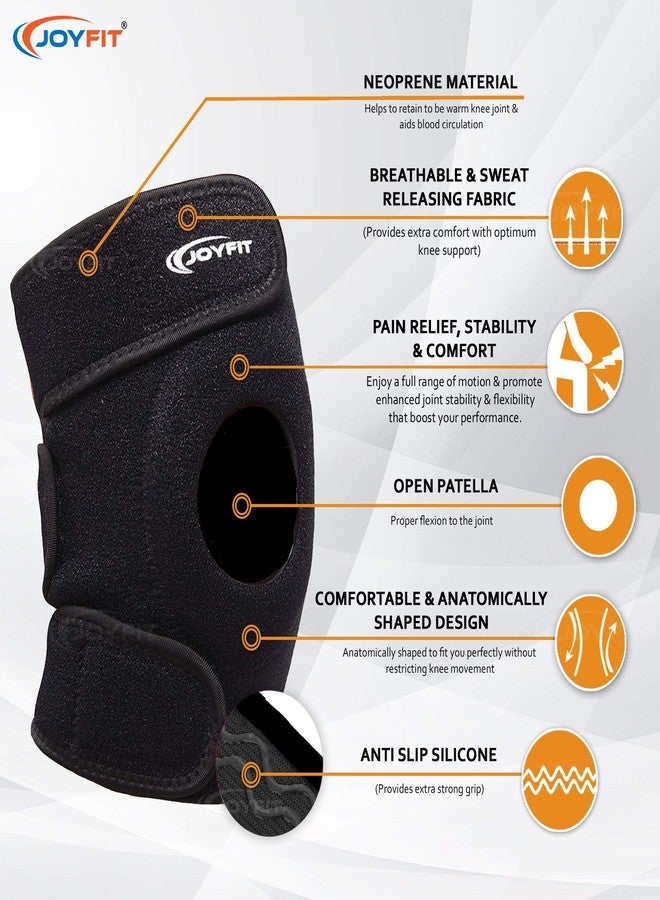 JoyFit Knee Cap - Knee Support with Anti Slip Design, Adjustable, Breathable Neoprene Knee Brace for Arthritis, Pain Relief, Sports Activities Gym Workouts For Men & Women (1 pc) - Image 2
