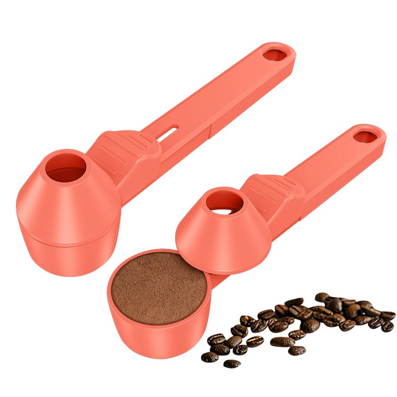 Lov Sprout Coffee Scoop & Funnel for Reusable K Cup Refillable Coffee Pods, Coffee Measuring Spoon 2 Tablespoon Capacity, Scoop with Funnel for Ground Coffee, Protein Powder, Tea (Orange, 2 Pack) - Image 1