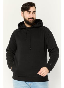 Kenneth Cole Men Hooded Long Sleeve Plain Sweatshirt, Black  - Image 1