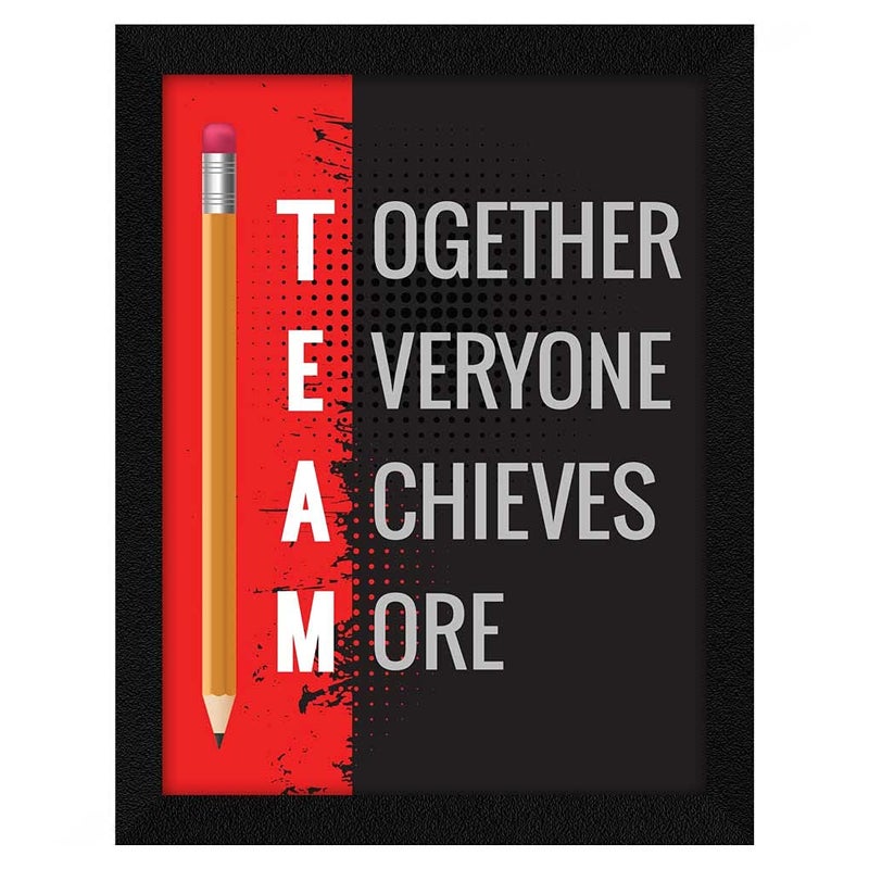ArtX Paper Motivational Quote Together Everyone Wall Frame Art Painting Multicolor Motivational 10 X 13 Inches Set of 1