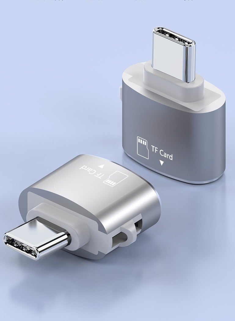 سام قارئ بطاقات USB من النوع C فضي - Image 1