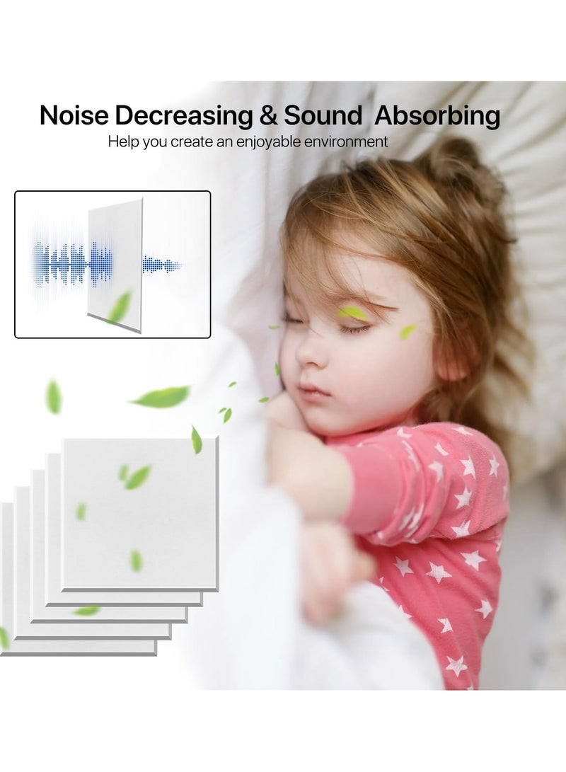 VUCATIN 12 PCS Acoustic Panels High Density Sound Absorbing Panels Sound Proof Insulation Square Wall Decor Self-Adhesive Felt board Decorative Notice Board White - Image 4