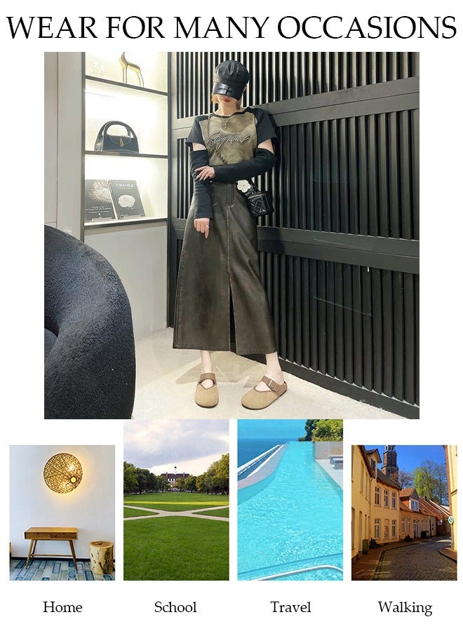 DUNISO Mule Slippers for Women Slingback Flat Pointed Mules Closed Toe Sandals Comfortable Women Slippers Backless Slip On Loafer Shoes - Image 5