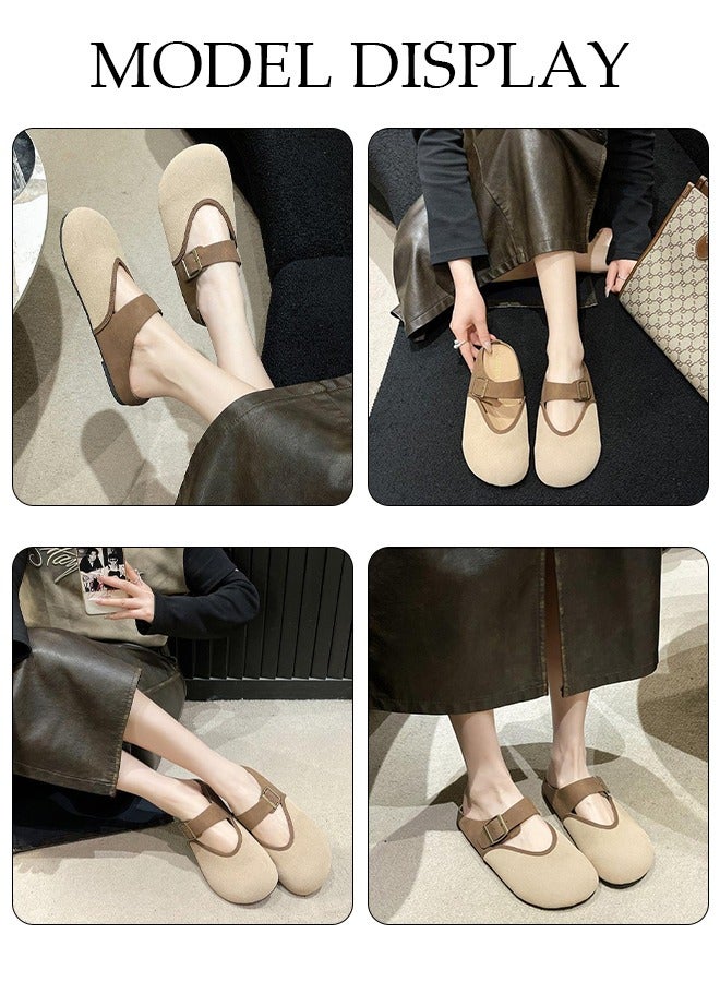 DUNISO Mule Slippers for Women Slingback Flat Pointed Mules Closed Toe Sandals Comfortable Women Slippers Backless Slip On Loafer Shoes - Image 3