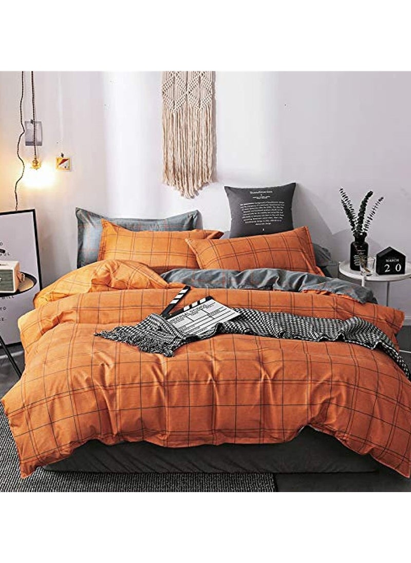 GOLDEN HOME طقم غطاء لحاف بنمط مخطط مكون من 6 قطع مقاس كينج/كوين/مفرد. تتضمن المجموعة 1 غطاء لحاف، 1 ملاءة سرير جاهزة، 4 أكياس وسائد  - Image 2