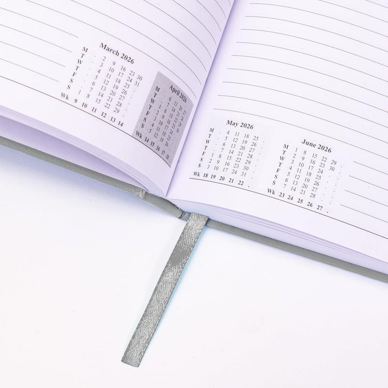 evelay 2026 Diary A4 A5 Day to Page Hardback Full Year Planner Organiser Journal (A5 Page a Day, Grey) - Image 5