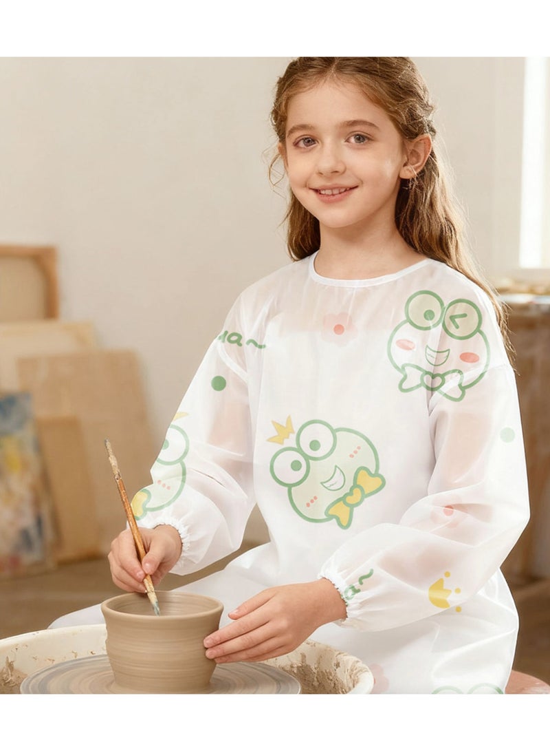 Kids Art Smock, Waterproof Apron for Children, Artist Painting Aprons Smocks with Long Sleeve，frog - Image 1