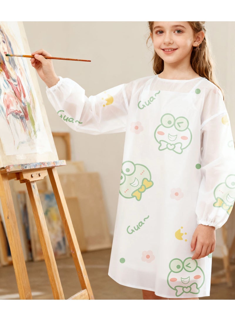 Kids Art Smock, Waterproof Apron for Children, Artist Painting Aprons Smocks with Long Sleeve，frog - Image 2