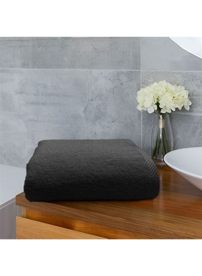 BYFT Iris (Black) Premium Plain Hand Towels (50x100,Set of 1 Hand Towel) 100% Cotton, Highly Absorbent and Ultrasoft Quick Dry Bath Linen-600 GSM  - Image 1