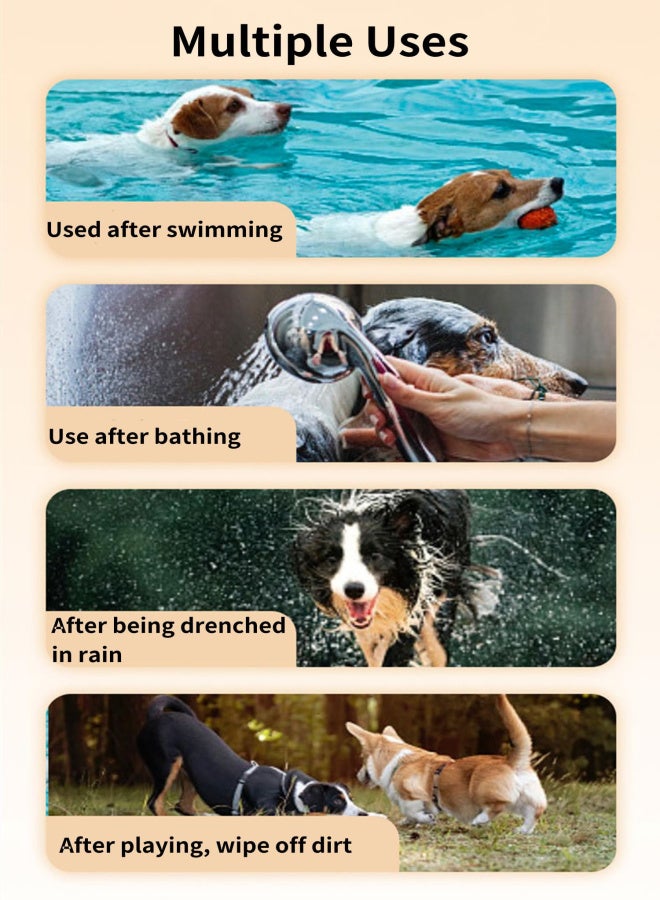 منشفة حمام للكلاب، منشفة للكلاب، رداء حمام من الألياف الدقيقة، معطف تجفيف للحيوانات الأليفة، رداء سريع الامتصاص، مناسب للطقس البارد، الشاطئ، حمام السباحة، مستلزمات الحيوانات الأليفة - Image 3