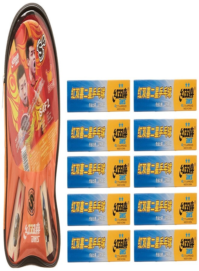 DHS TT BAT S-S4F2 DHS with TT Ball DHS 40MM 2 Star Orange (60 Pcs Box) (Black/Blue) TT NET409 - Image 3