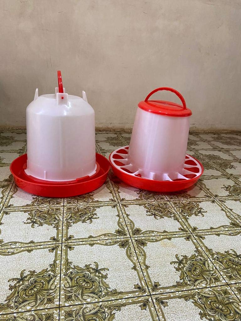 TMW أداة -D1- مع مقبض غطاء لتغذية وشرب الدجاج والدواجن جميع الأنواع 1.5 كجم تغذية=2 قطعة و 1.5 لتر شرب=2 قطعة إجمالي 4 قطع - Image 2