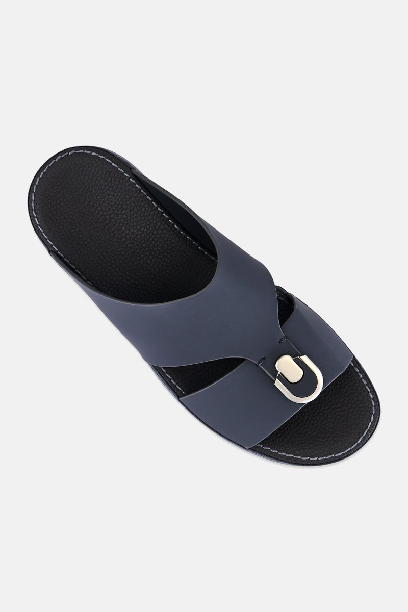 London Fog Men Slip On Arabic Sandals, Dark Grey - Image 4
