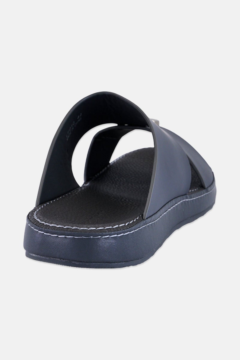 London Fog Men Slip On Arabic Sandals, Dark Grey - Image 3