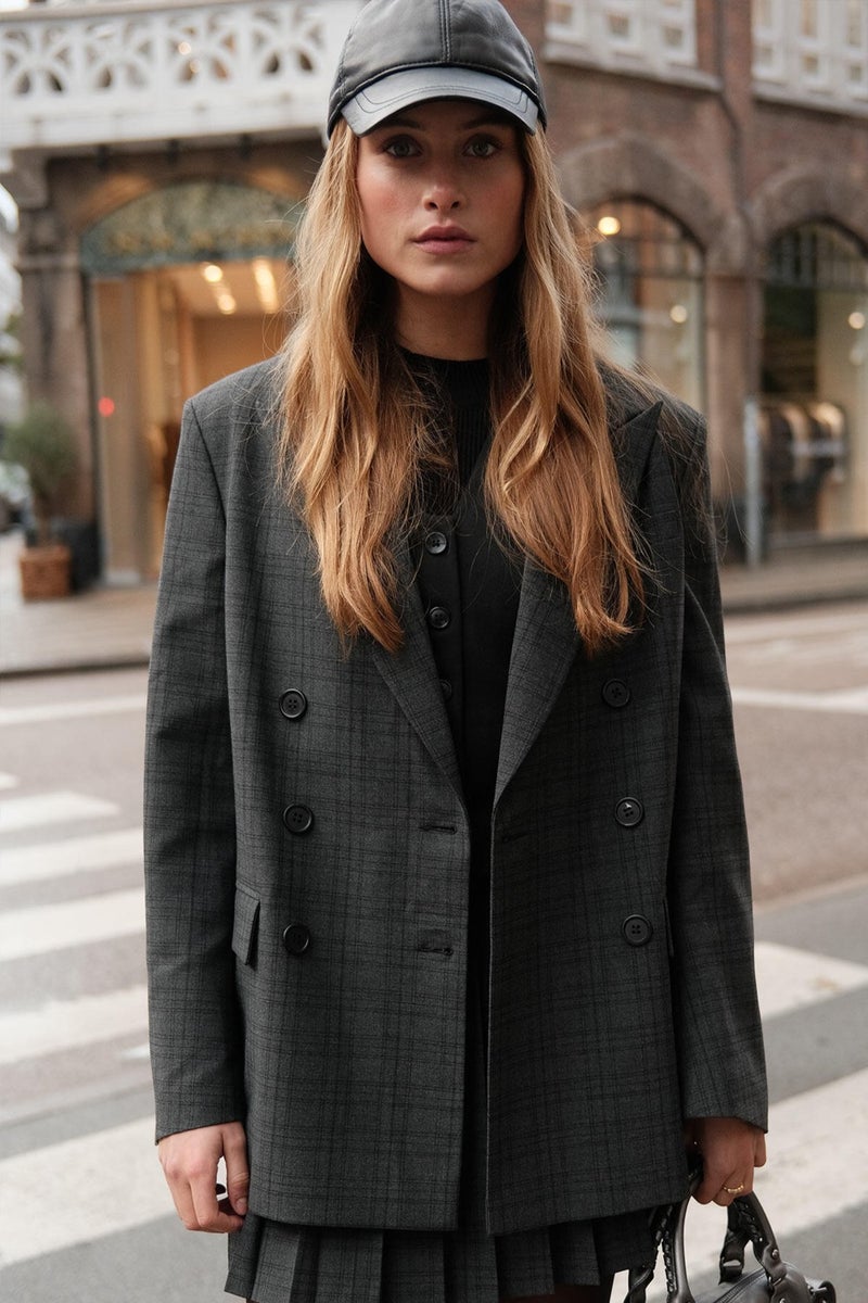 Manuka Oversize Double Breasted Blazer Jacket Gray  - Image 1