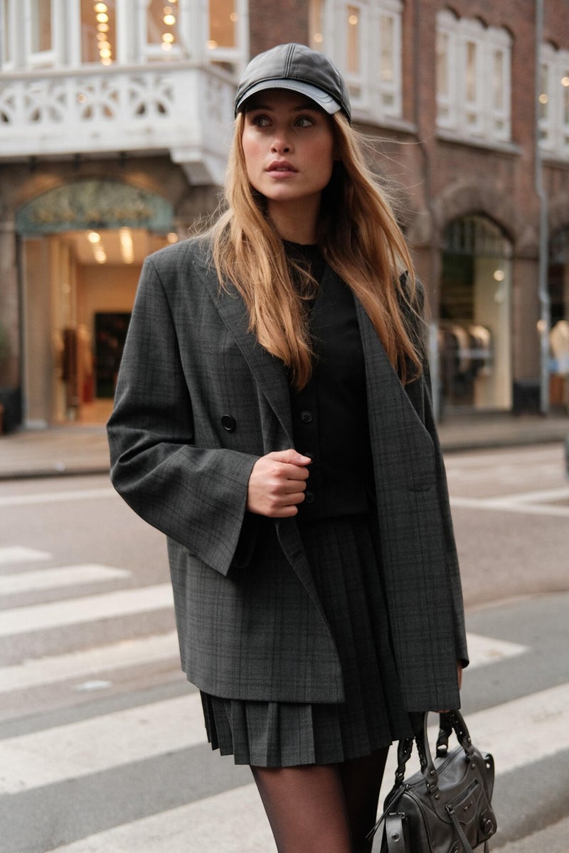 Manuka Oversize Double Breasted Blazer Jacket Gray  - Image 4
