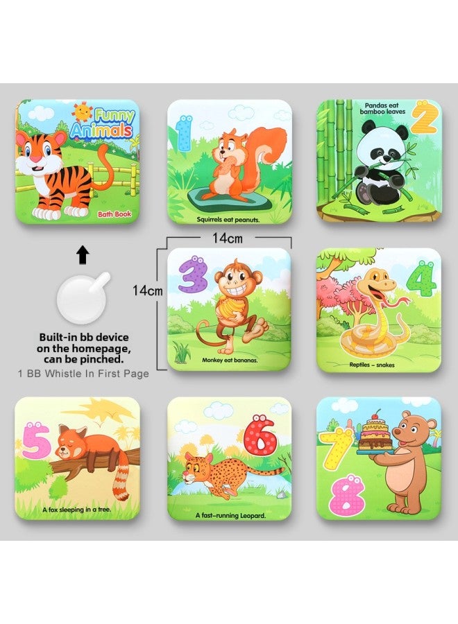 Baby Can't Tear Bath Book Children's Enlightenment Early Education Cognitive Bath Toy Book EVA Baby Cloth Book-Color:Large-Animal Numbers  - Image 1