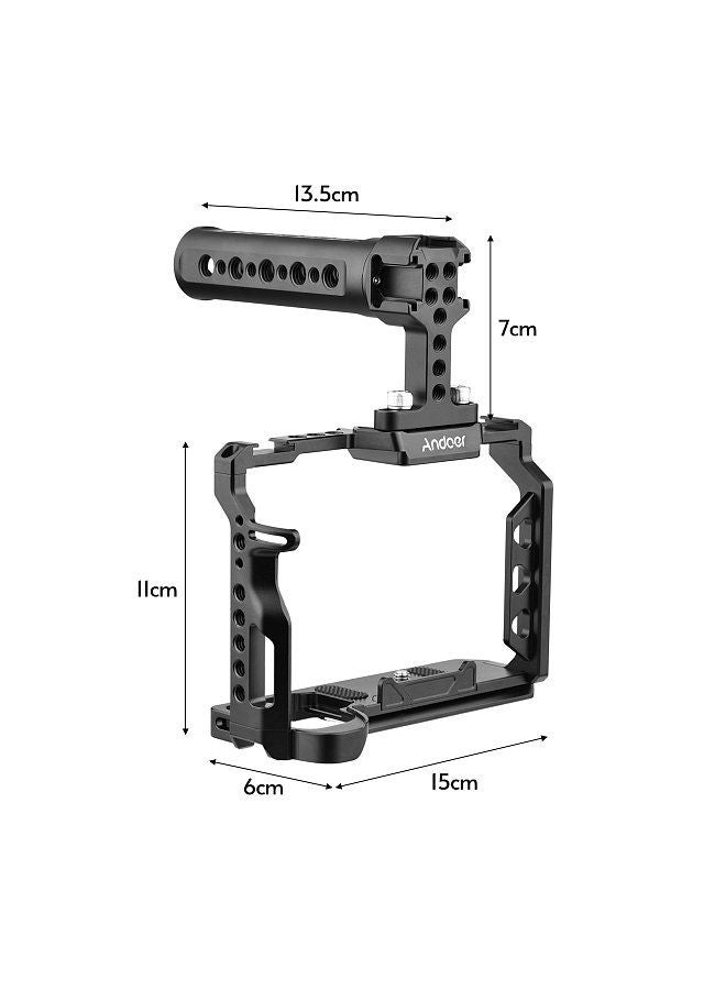 ANDOER Andoer Aluminum Alloy Camera Cage Kit with Top Handle Grip Replacement for Sony A7 IV  - Image 5