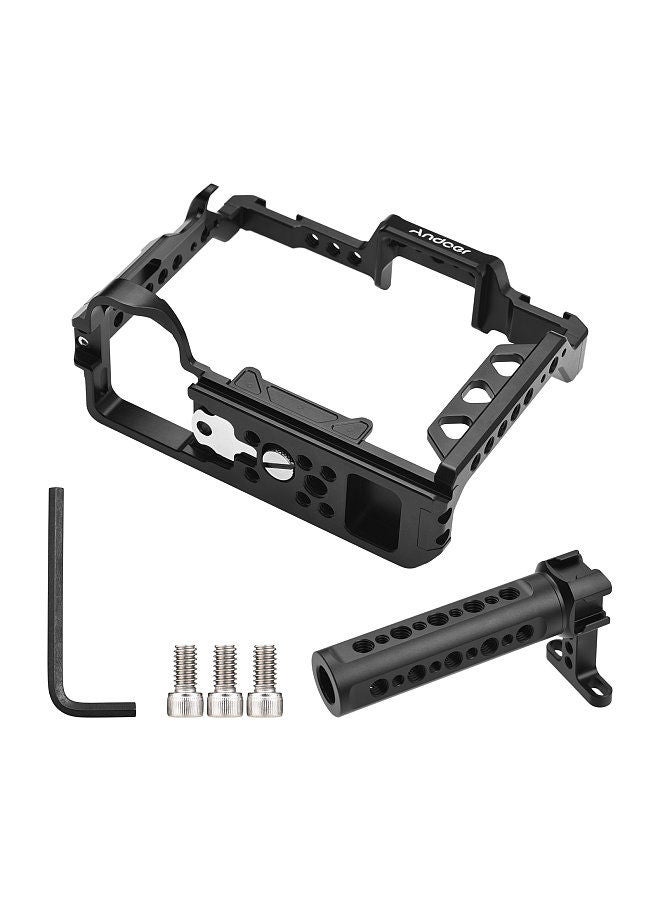 ANDOER Andoer Aluminum Alloy Camera Cage Kit with Top Handle Grip Replacement for Sony A7 IV  - Image 3