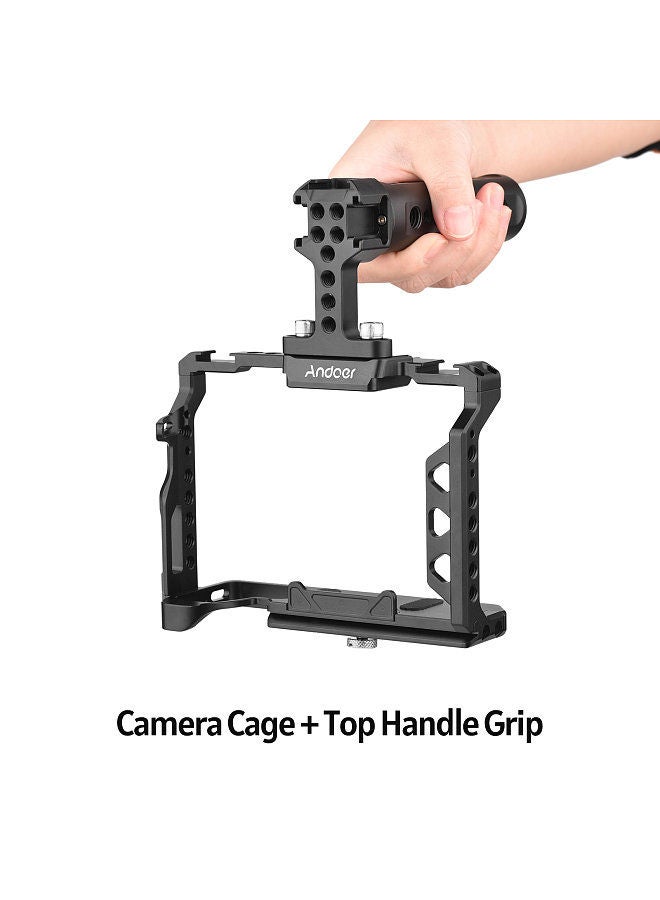 ANDOER Andoer Aluminum Alloy Camera Cage Kit with Top Handle Grip Replacement for Sony A7 IV  - Image 4