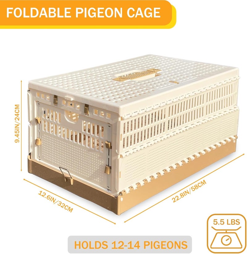WEIYOONS Pigeon Cage Folding Racing Pigeons Travel Cage Pairing Cage Plastic Three Doors Nest Box for Training and Release, Competition (22.8" LX 12.6" W X9.45 H) - Image 2