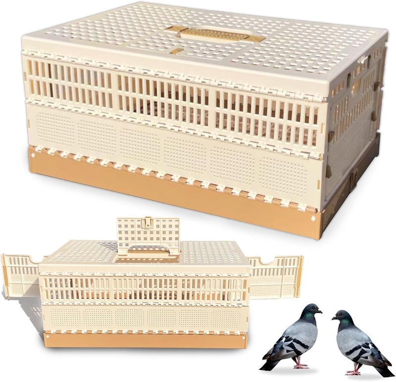 WEIYOONS Pigeon Cage Folding Racing Pigeons Travel Cage Pairing Cage Plastic Three Doors Nest Box for Training and Release, Competition (22.8" LX 12.6" W X9.45 H) - Image 1