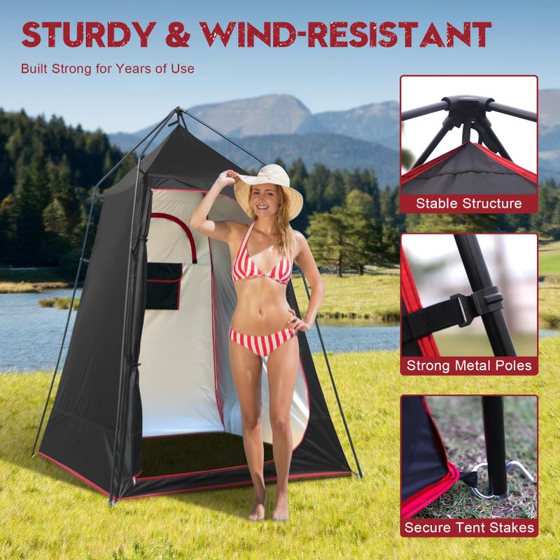 Castle Unicorn Camping Shower Tent, Portable Outdoor Privacy Shelter for Showering & Changing, 7.2 FT Easy-Setup Toilet Tent with Floor & UPF 50+, Ideal for Hiking, Fishing, Beach - Image 5