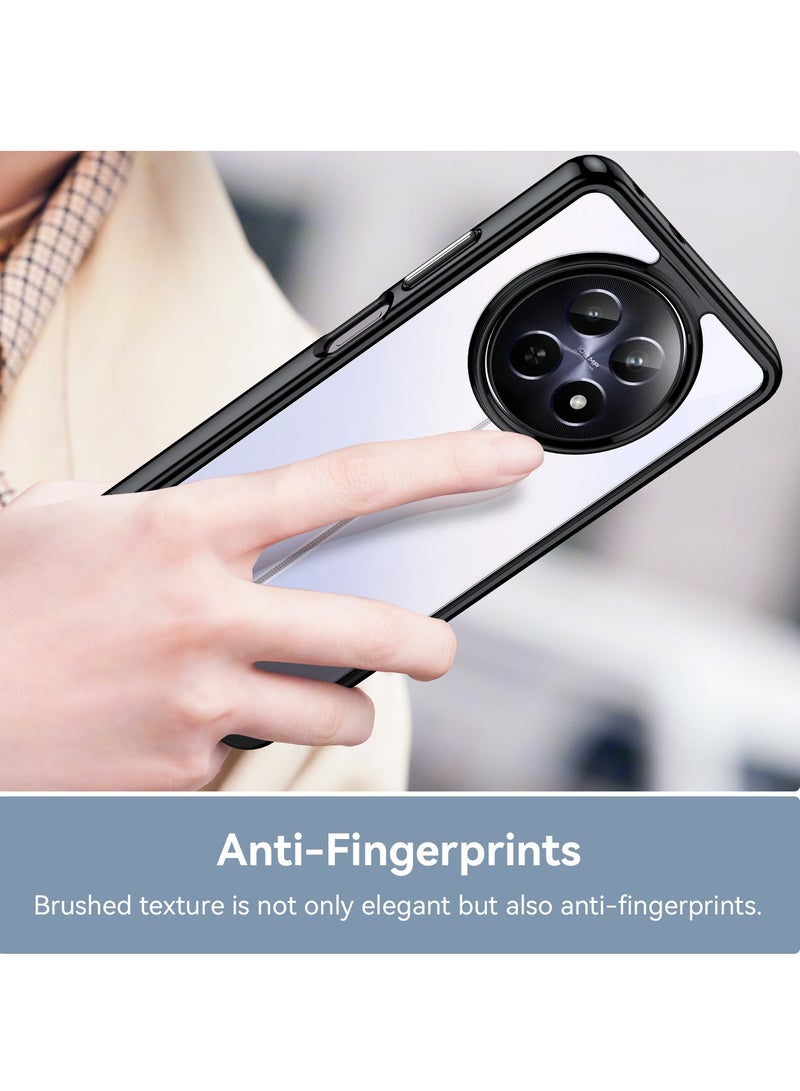 for realme 12 5G/ Realme 12x 5G, High Quality Hard Backplane Soft Border Pure and Bright Comfortable Feel Cell Phone Protective Case for realme 12 5G/ Realme 12x 5G, Black - Image 4