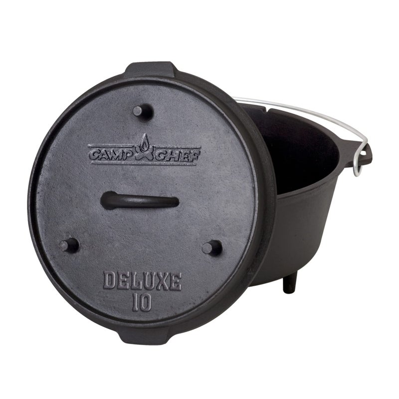 Camp Chef DO106 Quart Dutch Oven PreSeasoned Cast Iron with Lift Tool and Lid