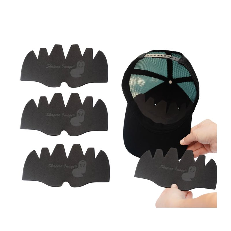 Shapers Image 3-pcs Black EVA Foam Mesh Cap Shaper Inserts for Trucker Mesh Caps, Washable Reusable Netback Liner Support - Image 1