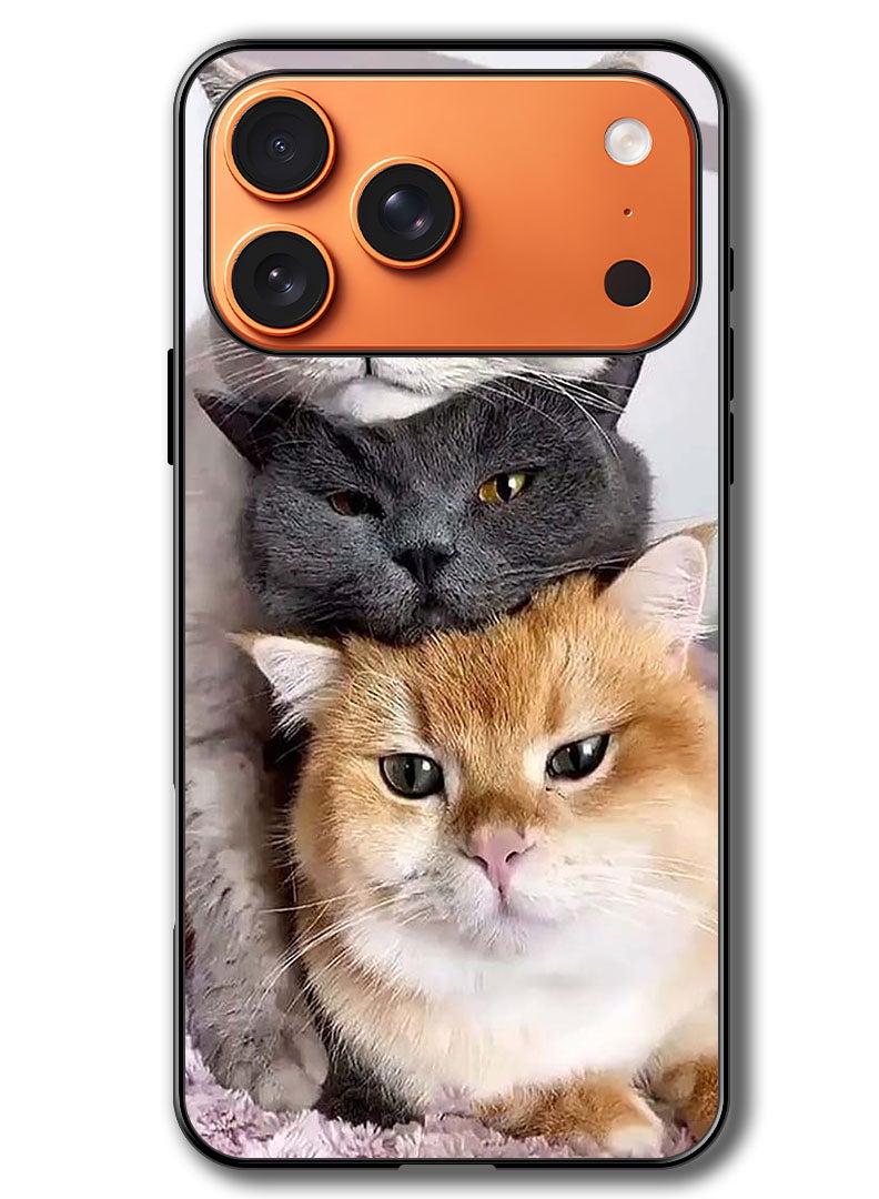 Theodor Case Compatible with Apple iPhone 17 Pro Max 6.9 Inch Protection Shockproof Bumper Cover Cats - Image 1