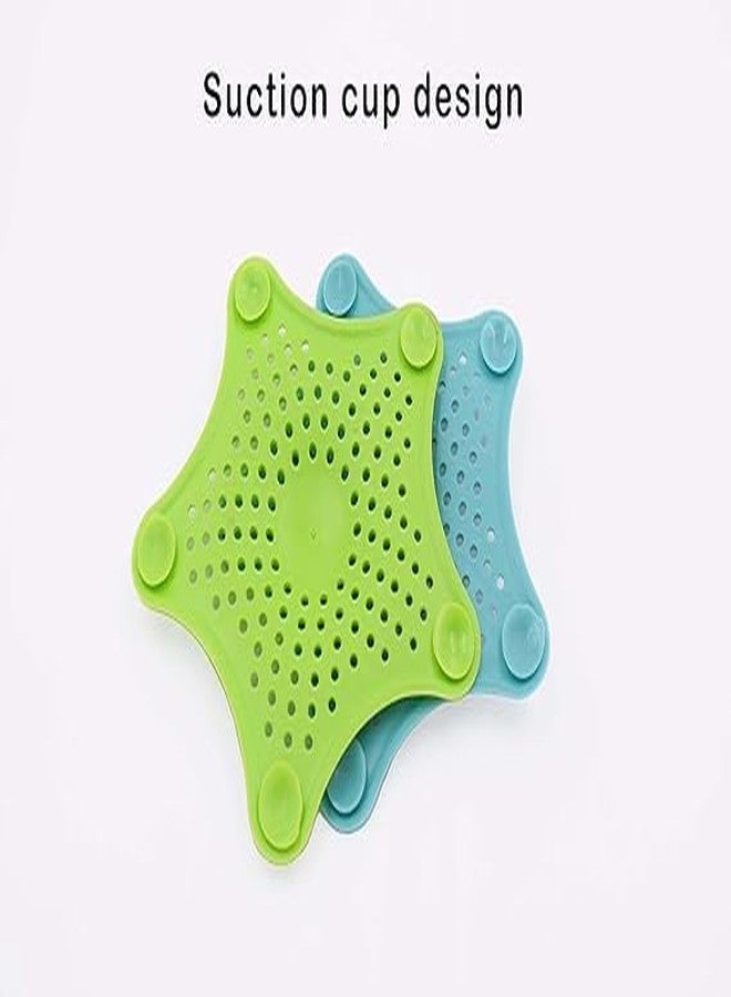 VIHANCO Star-Shaped Sink Strainer, Neon Green, Silicone Drain Cover, 2-Pack - Image 2
