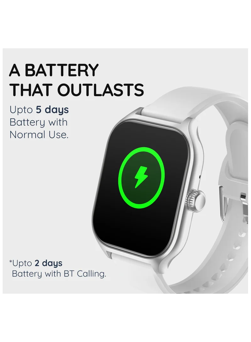 بيبل شاشة Vista 1.99 بوصة عالية الدقة لا نهائية، ساعة BT Calling الذكية للرجال والنساء، مستوى الأكسجين في الدم، مراقبة معدل ضربات القلب، أوضاع رياضية متعددة، عداد الخطى، وجوه ساعة متعددة، صوت AI، فضي