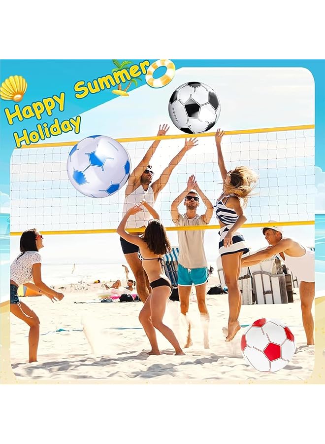 KASTWAVE Inflatable Beach Soccer Ball 3 Pcs Classic Soccer Shape Beachball Summer Water Toy Swimming Pool Outdoor Sports Summer Party Supplies Game For Kid Boys Girls 12 Inch From Inflated To Deflated - Image 3