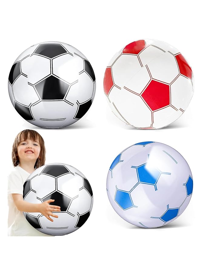 KASTWAVE Inflatable Beach Soccer Ball 3 Pcs Classic Soccer Shape Beachball Summer Water Toy Swimming Pool Outdoor Sports Summer Party Supplies Game For Kid Boys Girls 12 Inch From Inflated To Deflated - Image 1