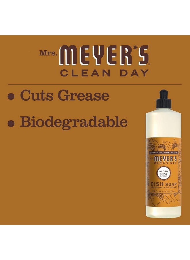 Mrs. Meyer's Clean Day MRS. MEYER'S CLEAN DAY Liquid Dish Soap, Biodegradable Formula, Limited Edition Acorn Spice, 16 fl. oz - Pack of 3  - Image 4