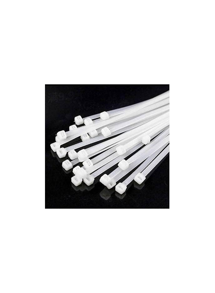 ABBASALI Cable ties, Cable Management White Wire Zip Ties Nylon Cables Ties (300mm) (Pack of 100)