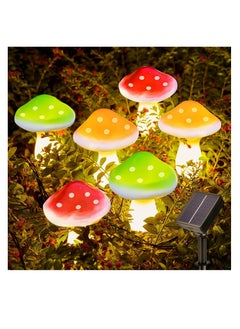 Meetion 6 LED Solar Mushroom Lights, Multicolor, IP65 Waterproof, Solar Powered, Outdoor Garden Decorations, Nature And Outdoors, All Seasons  - Image 1