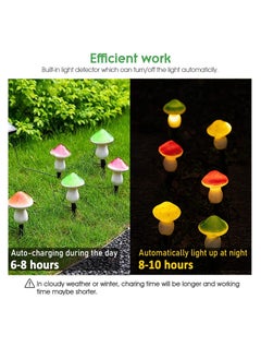 Meetion 6 LED Solar Mushroom Lights, Multicolor, IP65 Waterproof, Solar Powered, Outdoor Garden Decorations, Nature And Outdoors, All Seasons  - Image 4