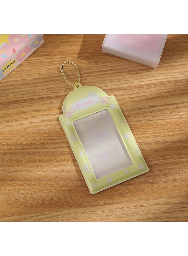 NIBEMINENT 1 - Piece Fresh Small Fish Cake Kpop Photo Card Holder Pendant Key Chain ID Badge Holder ID Card Holder Photo Card Protector for School ID Office ID Access Card for Women Girls - Image 1