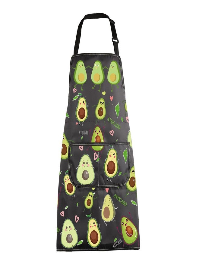 MBMSO Funny Avocado Apron Avocado Cooking Kitchen Aprons with Pockets Waterproof Apron for Chef Grilling BBQ Baking (Avocado Apron) - Image 1
