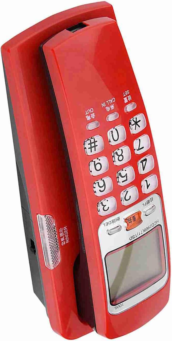 Landline Extension Telephone with Caller ID and 30 Group Call Number Storage, for Quick Information Retrieval at Home and Office (Red) - Image 3