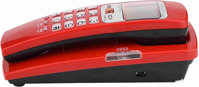 Landline Extension Telephone with Caller ID and 30 Group Call Number Storage, for Quick Information Retrieval at Home and Office (Red) - Image 1