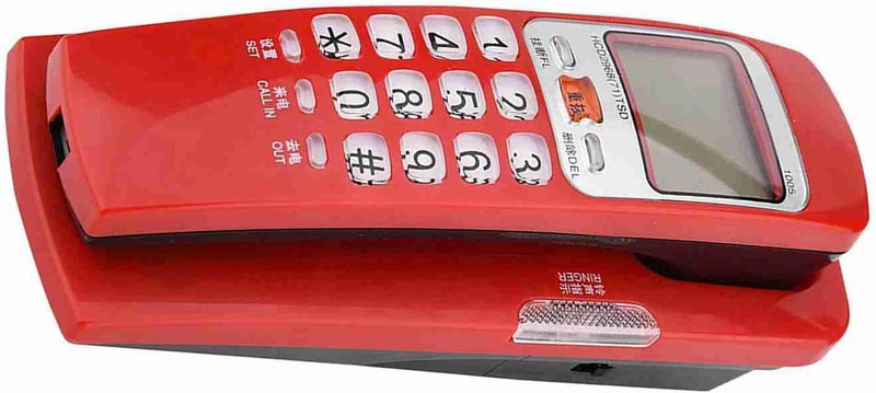 Landline Extension Telephone with Caller ID and 30 Group Call Number Storage, for Quick Information Retrieval at Home and Office (Red) - Image 2