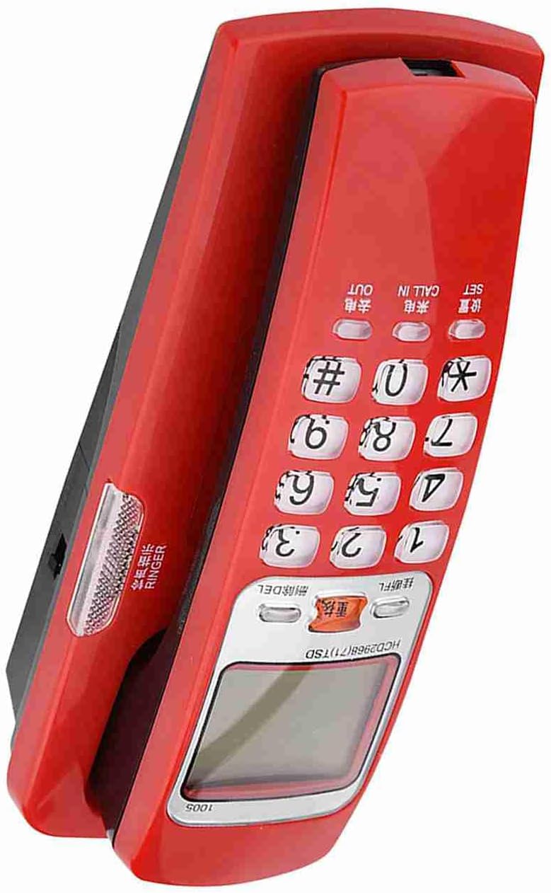 Landline Extension Telephone with Caller ID and 30 Group Call Number Storage, for Quick Information Retrieval at Home and Office (Red) - Image 4