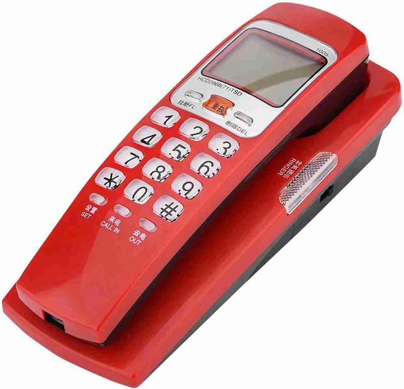 Landline Extension Telephone with Caller ID and 30 Group Call Number Storage, for Quick Information Retrieval at Home and Office (Red) - Image 5