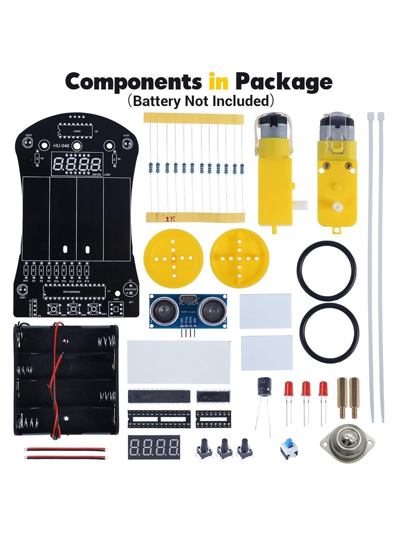 Zikra Soldering Practice Kit, Obstacle Avoidance Smart Car, Ultrasonic Ranging DIY Soldering Project Kit Beginners Learn to Solder Kit for Home and School Education with Paper English Manual - Image 2