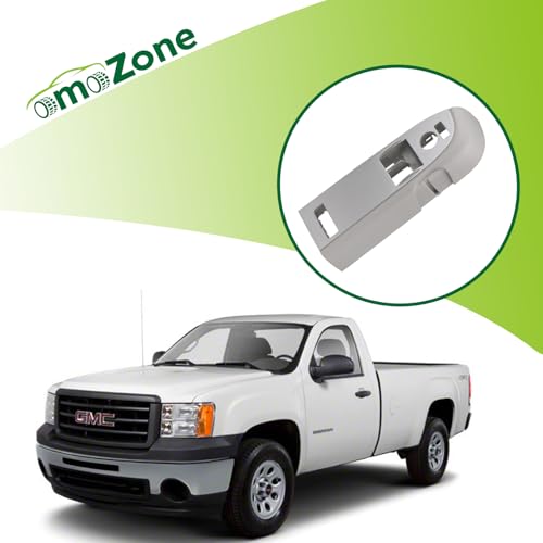 omoZone Window Switch Bezel Cover Front Left Driver Side Door Control Switch Panel Trim Titanium Compatible with 2010-2014 Chevrolet Chevy Silverado GMC Sierra Replaces 25951961 Pickup 2-Door - Image 2
