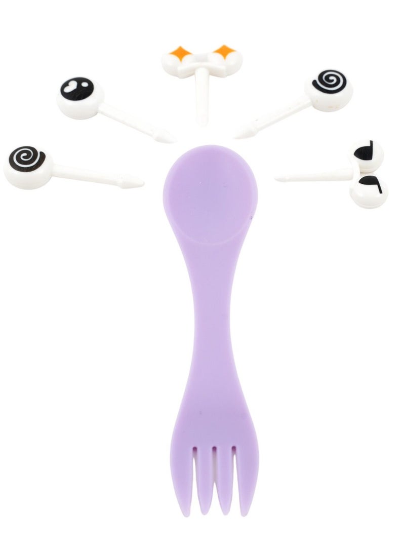 TINY WHEEL Tiny Wheel Sporks With 5 Picks - Purple  - Image 1